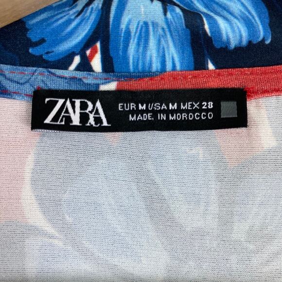 ZARA Red Floral Button-Down Midi Dress M — Cottagecore Coquette Wedding Guest - Picture 7 of 11